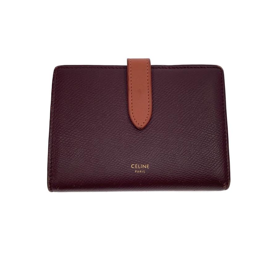 CELINE◇2つ折り財布/レザー/BRD/無地/レディース : セカンド