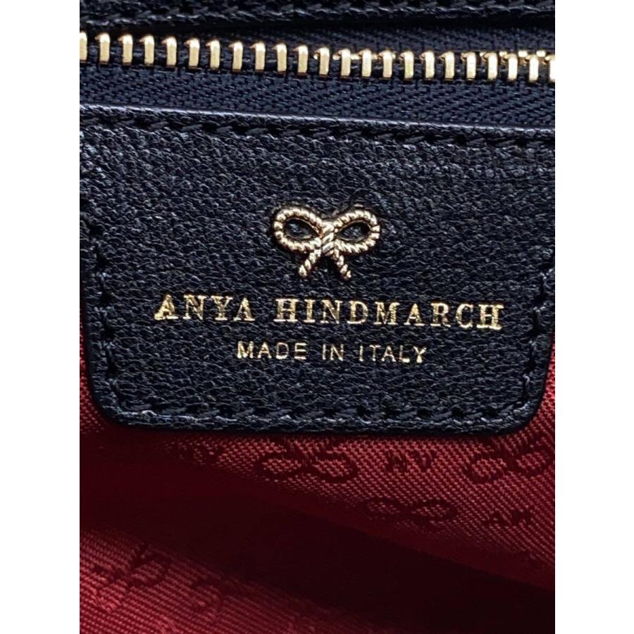 ANYA HINDMARCH◇ショルダーバッグ/レザー/BLK : セカンドストリート