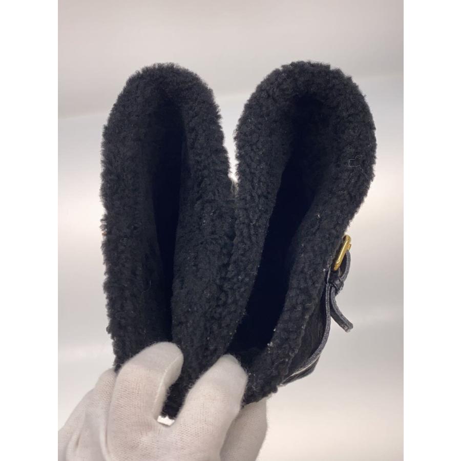 LOUIS VUITTON◇ロングムートンブーツ/37.5/BLK/スウェード : セカンド 