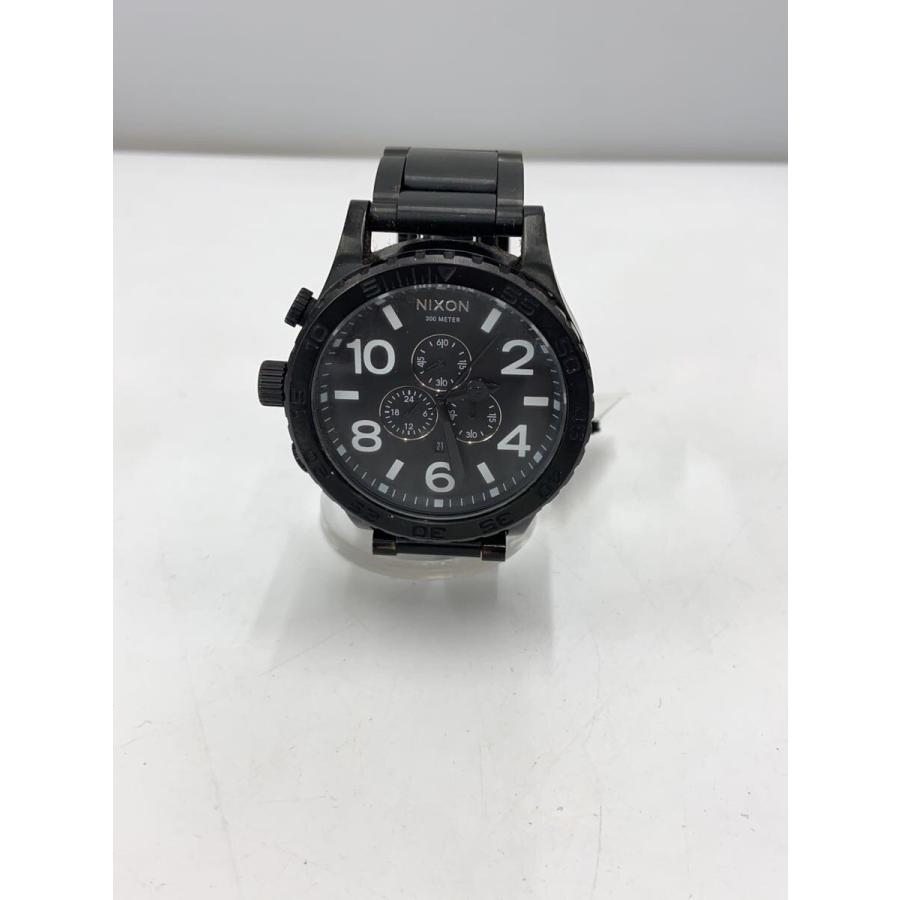 NIXON◇クォーツ腕時計/アナログ/ステンレス/BLK/BLK/THE51-30CHRONO