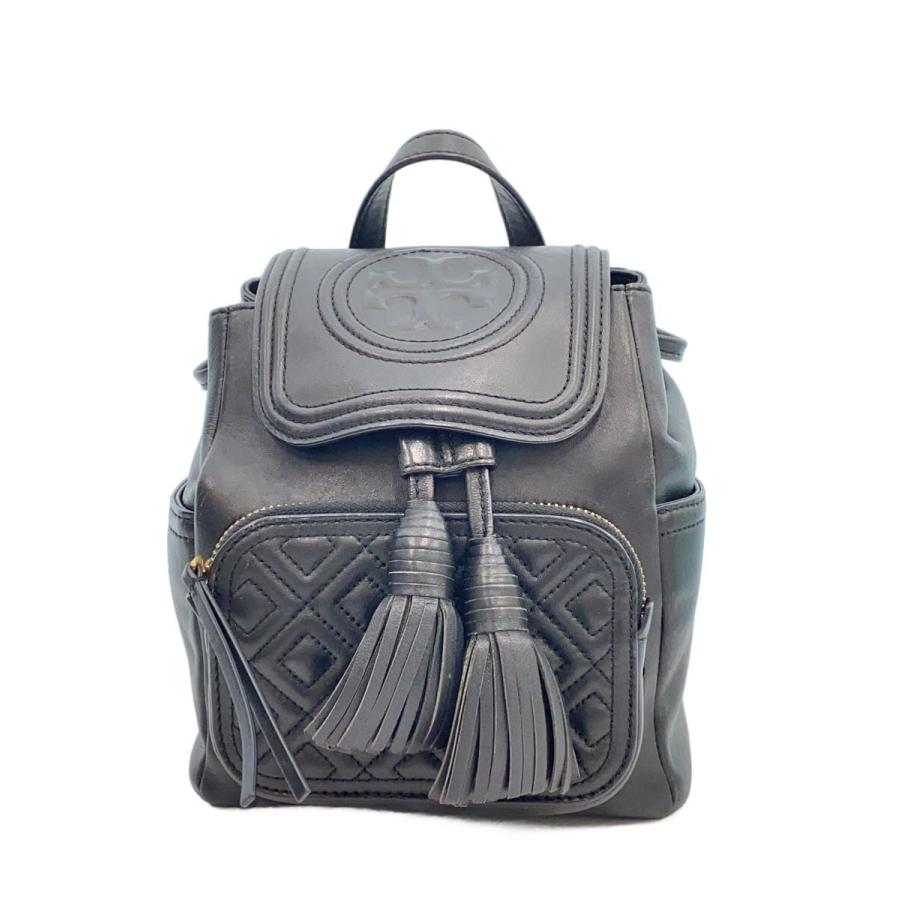 【美品】トリーバーチ　ミニレザーバックパック　ミニリュック TORY BURCH◇ミニリュック/レザー/BLK/無地 : セカンドストリートYahoo