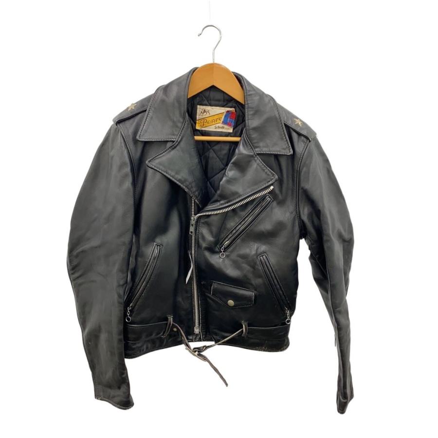 Schott 革ジャン サイズ36 セカンドタイプ Schott◇ダブルライダースジャケット/36/--/BLK/牛タグ後期/使用感有