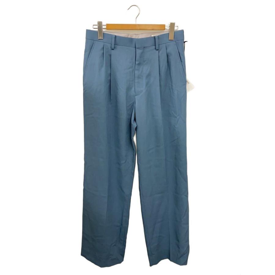 AURALEE◇HARD TWIST WOOL DOBBY SLACKS/4/ウール/BLU/A24SP02KW