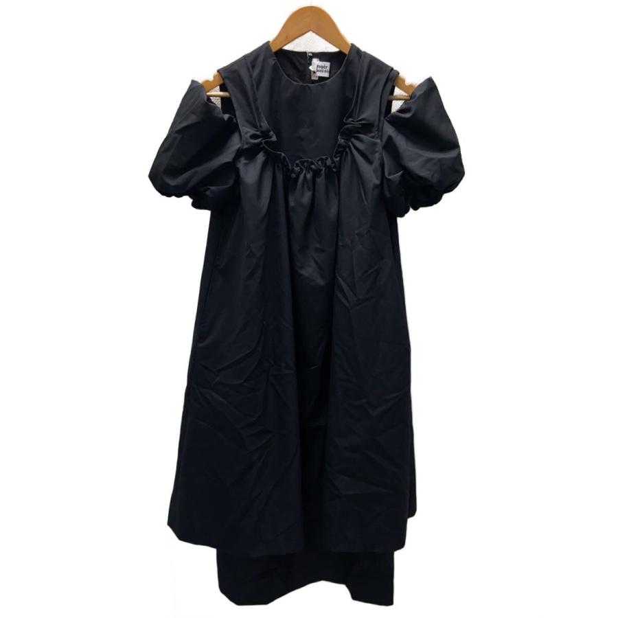 noir kei ninomiya◇半袖ワンピース/S/ウール/BLK/AD2024/ウールトロ