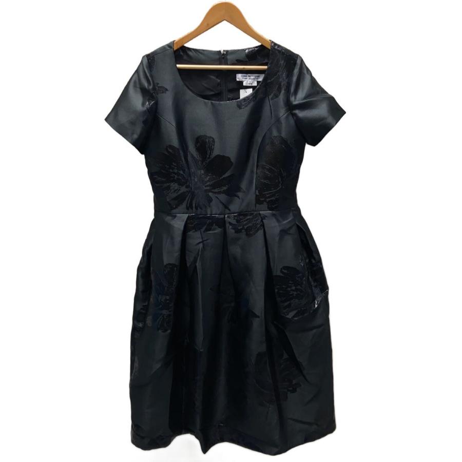 COMME des GARCONS GARCONS◇半袖ワンピース/M/ポリエステル/BLK/総柄