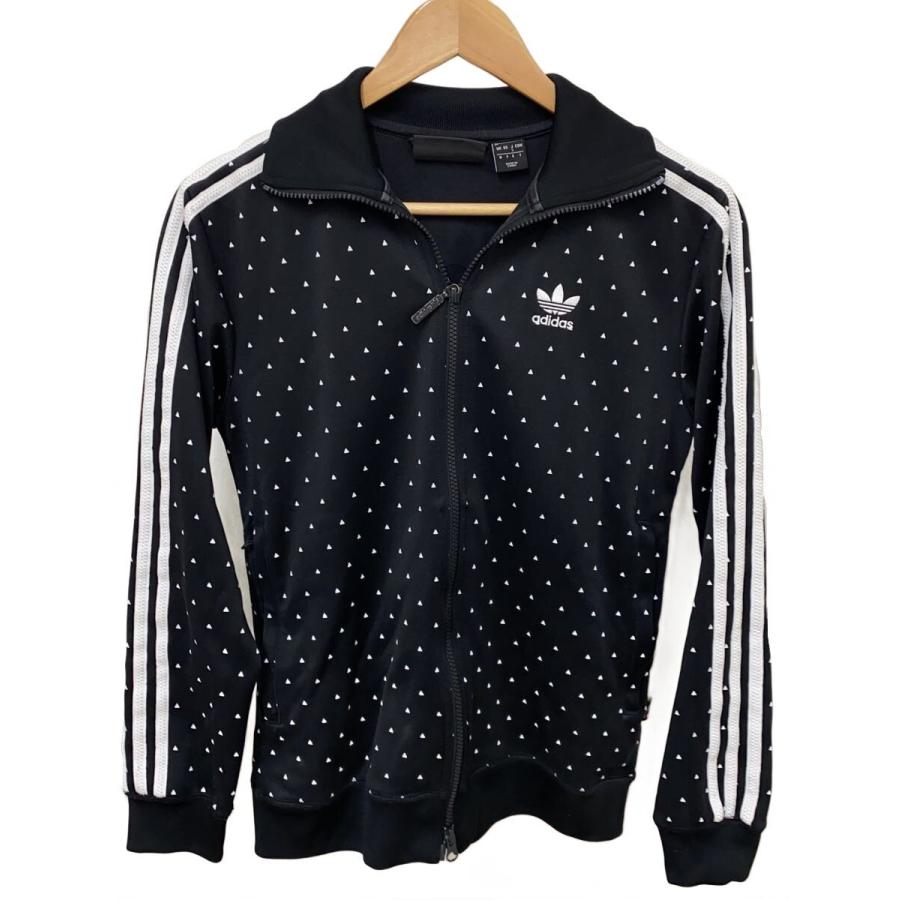 adidas アディダス ドット ジップアップジャージ ジャケット L adidas◇ジップアップ/ヒューマンレース/ジャージ/S/コットン/BLK