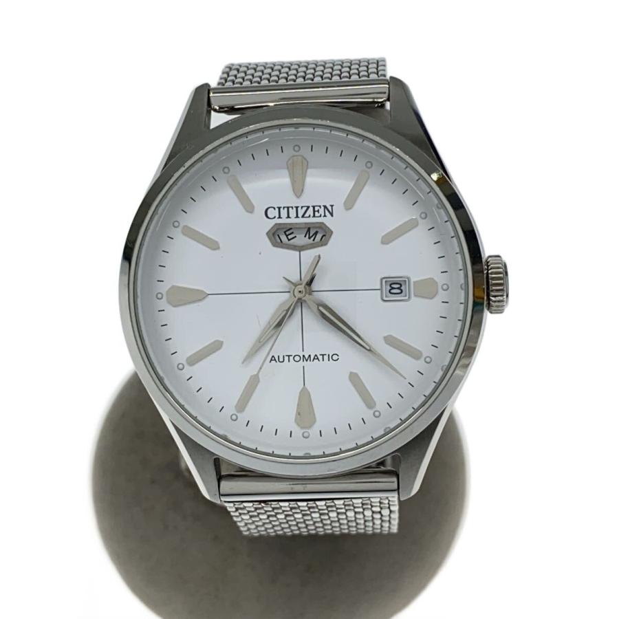 CITIZEN◇クォーツ腕時計/アナログ/ステンレス/WHT/SLV/8200-S124573