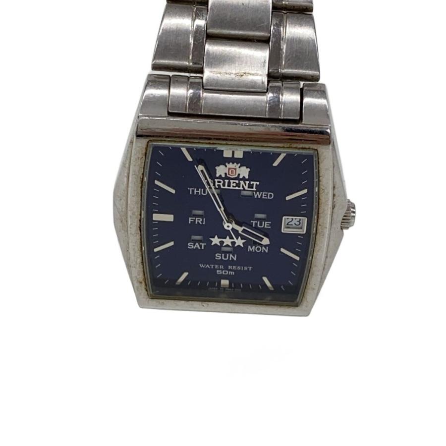 ORIENT 自動巻き 腕時計 ORIENT◇自動巻腕時計/アナログ/ステンレス/NVY/SLV : セカンド
