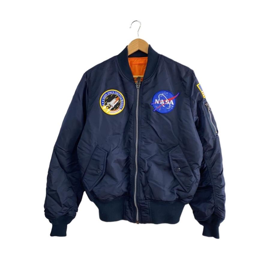 ALPHA INDUSTRIES◇フライトジャケット/S/ナイロン/NVY/0615-00-573