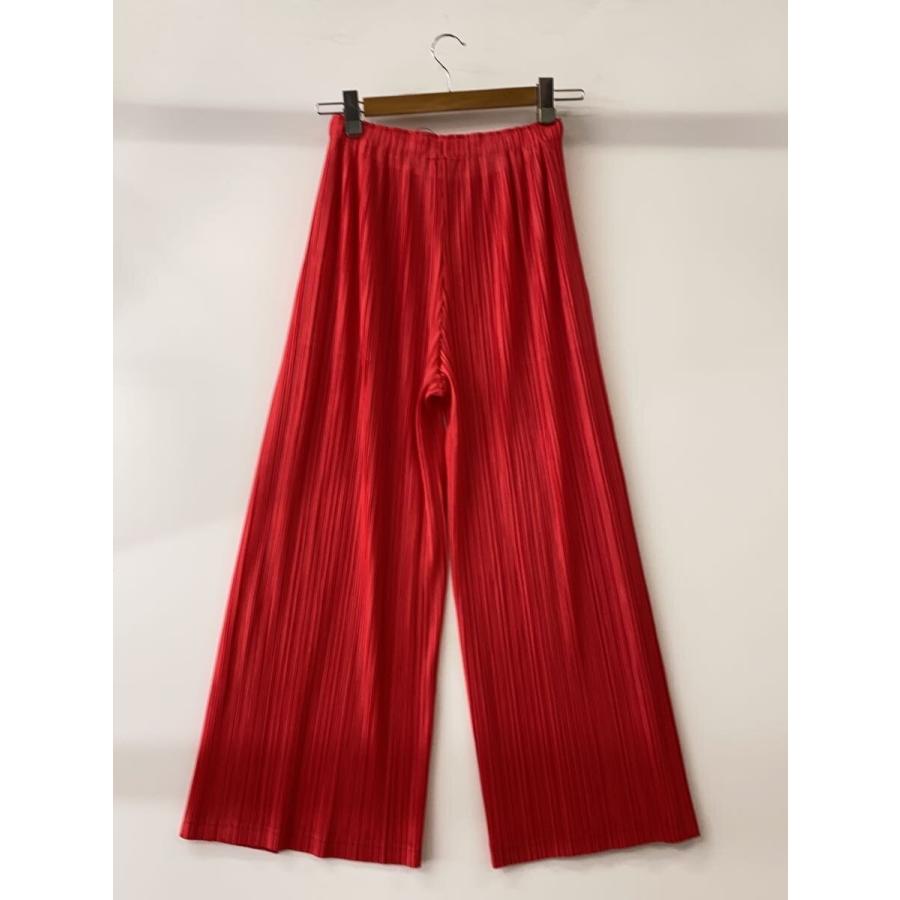 PLEATS PLEASE ISSEY MIYAKE◇ワイドパンツ/4/ポリエステル/RED/PP06
