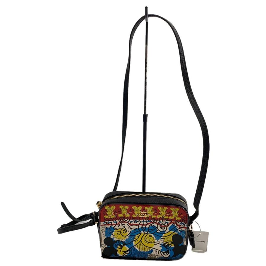 COACH◇Disney Mickey Mouse X Keith Haring/ショルダーバッグ/レザー 