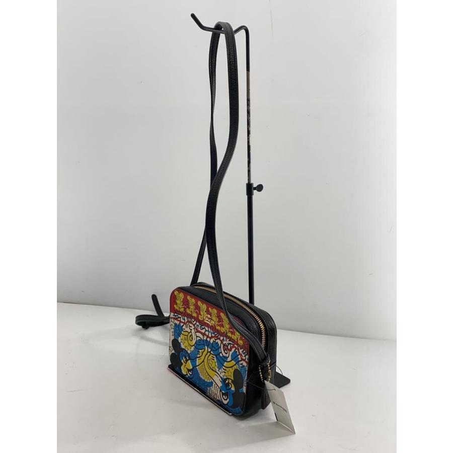 COACH◇Disney Mickey Mouse X Keith Haring/ショルダーバッグ/レザー 