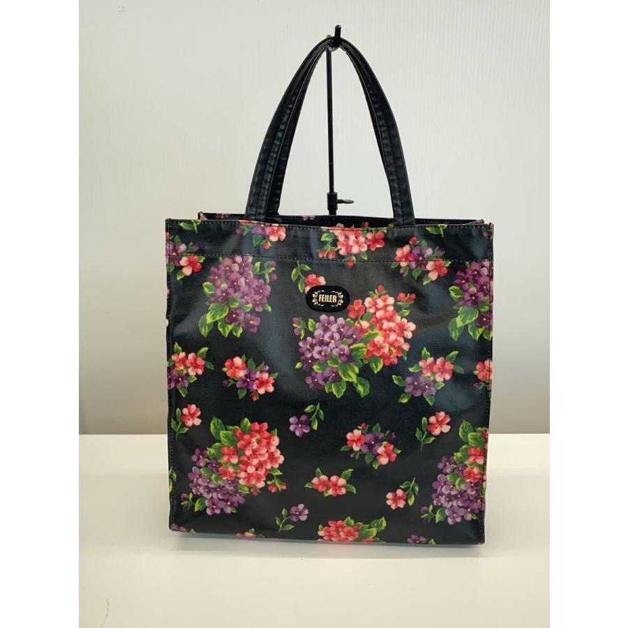 FEILER 花柄トートバッグ FEILER◇トートバッグ/PVC/BLK/総柄/花柄 : セカンドストリートYahoo