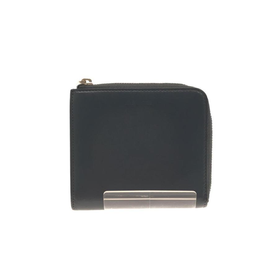 JIL SANDER◇POCKET ZIP AROUND WALLET/財布/レザー/GRY/無地