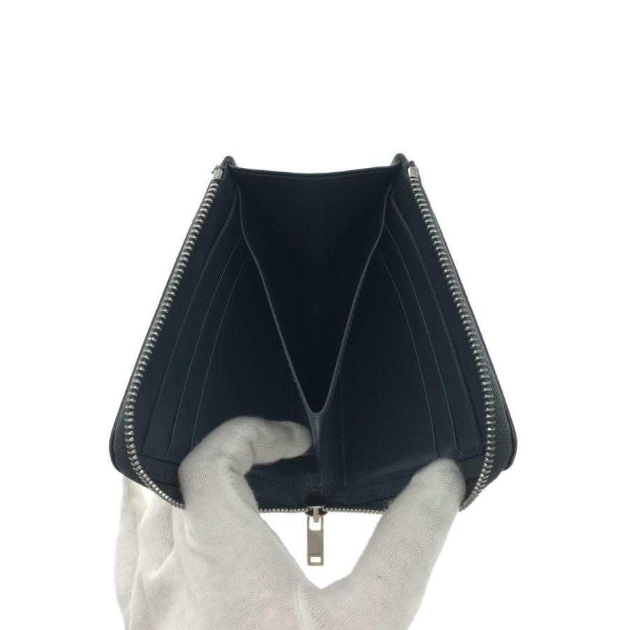 JIL SANDER◇POCKET ZIP AROUND WALLET/財布/レザー/GRY/無地/メンズ