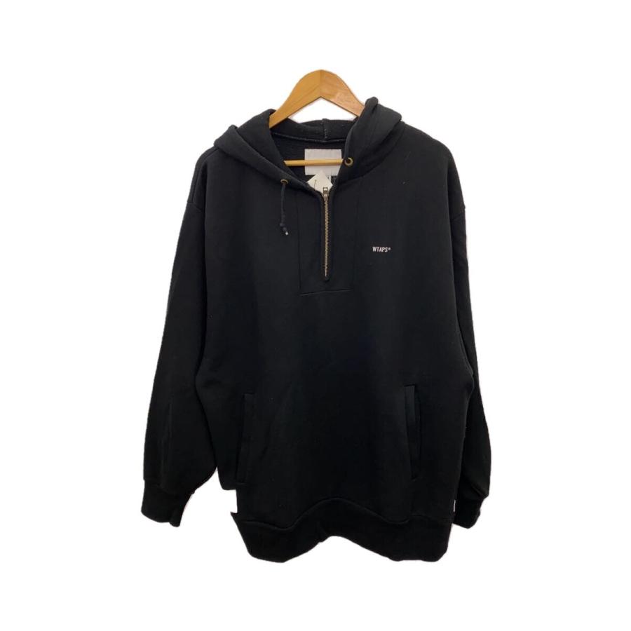 WTAPS◇19AW/OUTRIGGER 02/パーカー/4/コットン/BLK/無地/192ATDT  