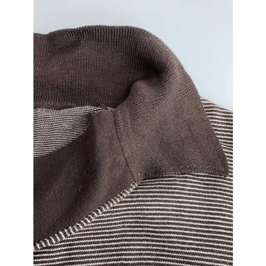 A.PRESSE / ポロシャツ/3/コットン/BRW/ボーダー/24SAP-03-03K A.PRESSE◇ポロシャツ/3/コットン/BRW/ボーダー/24SAP-03-03K