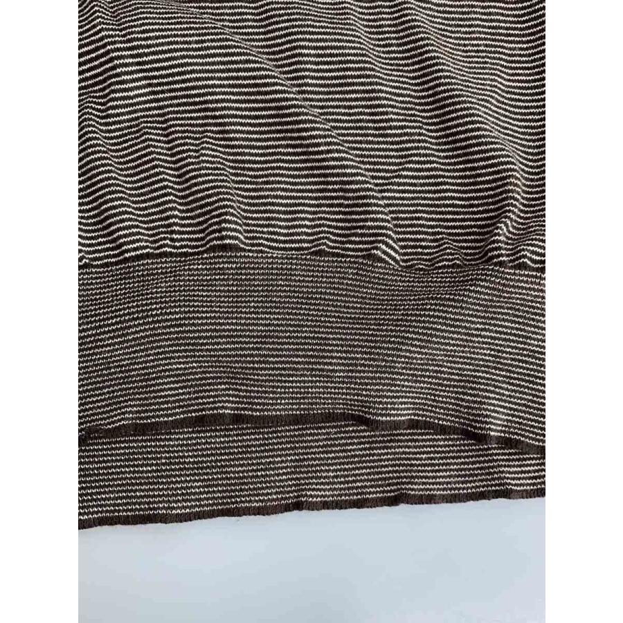 A.PRESSE◇ポロシャツ/3/コットン/BRW/ボーダー/24SAP-03-03K