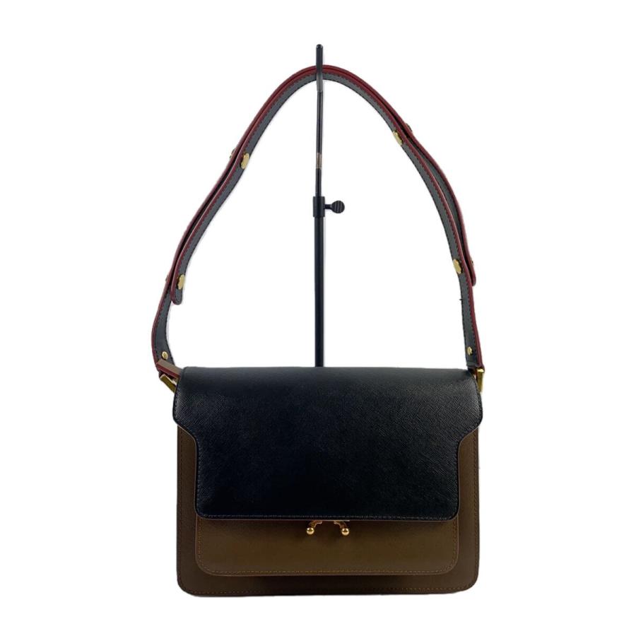 MARNI◇TRUNK/ショルダーバッグ/レザー/BRW/無地 : セカンドストリート