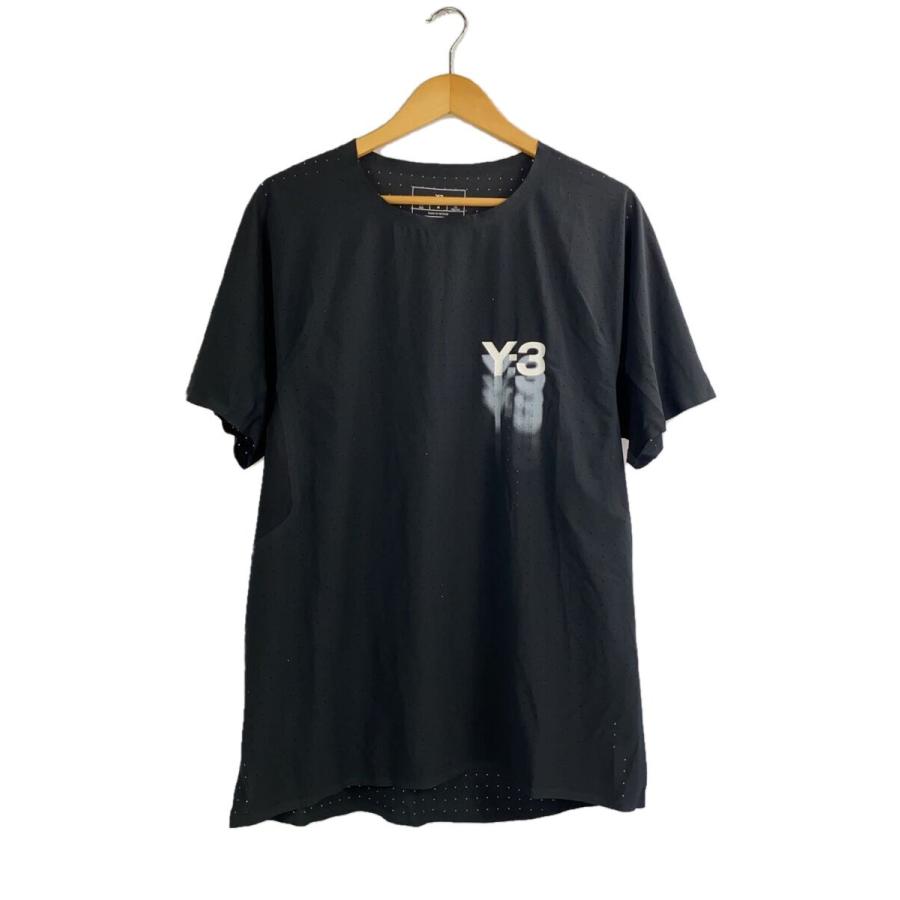 Y-3◇M RUN SS TEE/Tシャツ/M/ポリエステル/BLK/無地/IN8743