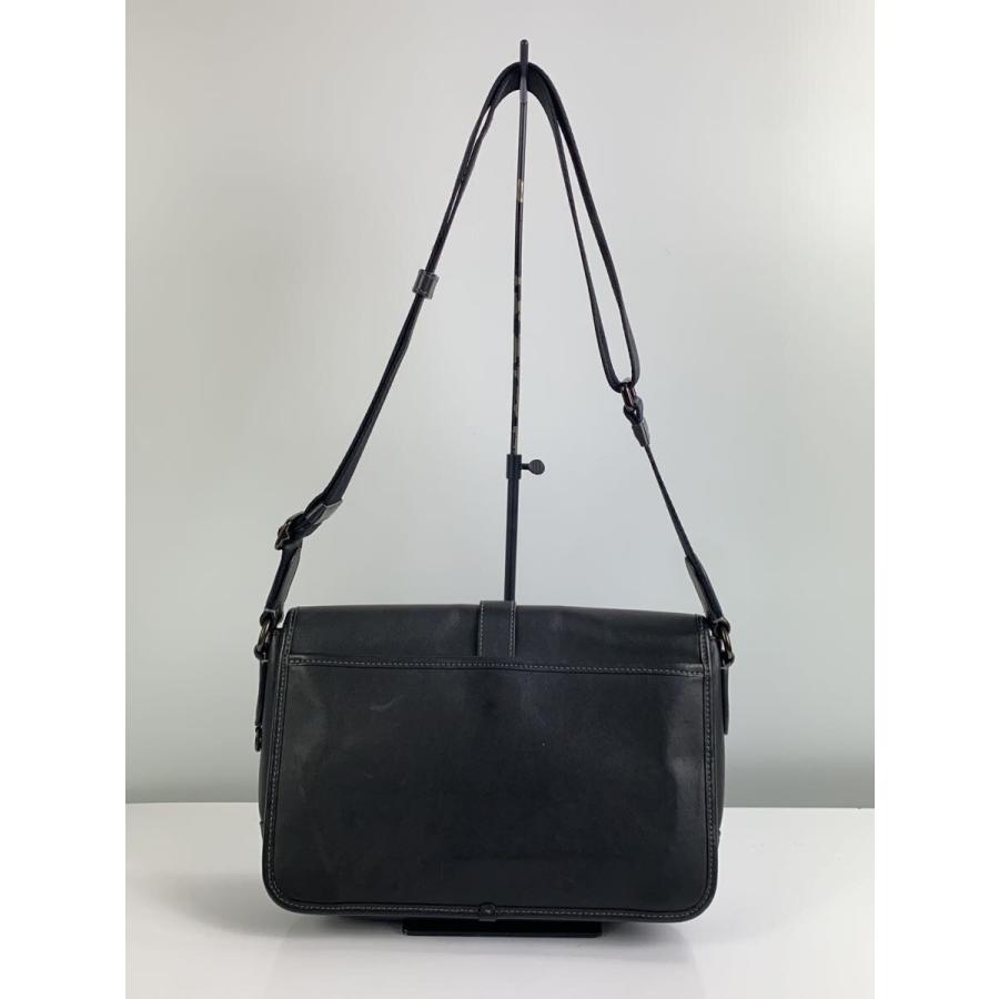 COACH◇メッセンジャーバッグ/ショルダーバッグ/レザー/BLK/無地/CU042