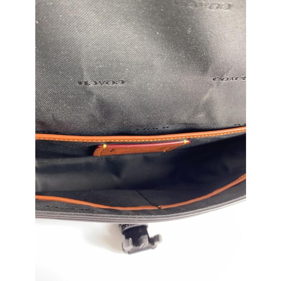 COACH◇メッセンジャーバッグ/ショルダーバッグ/レザー/BLK/無地/CU042