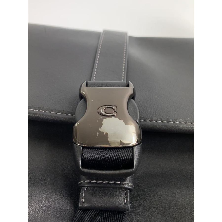 COACH◇メッセンジャーバッグ/ショルダーバッグ/レザー/BLK/無地/CU042