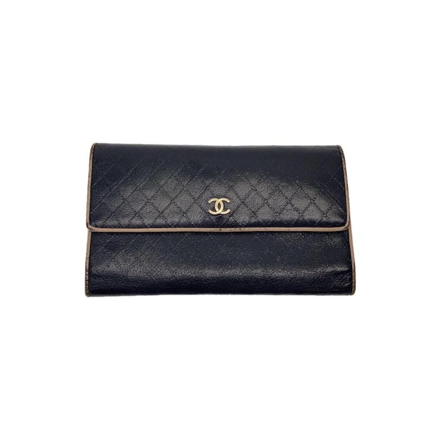CHANEL◇ビコローレ/長財布/レザー/BLK/レディース : セカンド CHANEL◇ビコローレ/長財布/レザー/BLK/レディース : セカンド