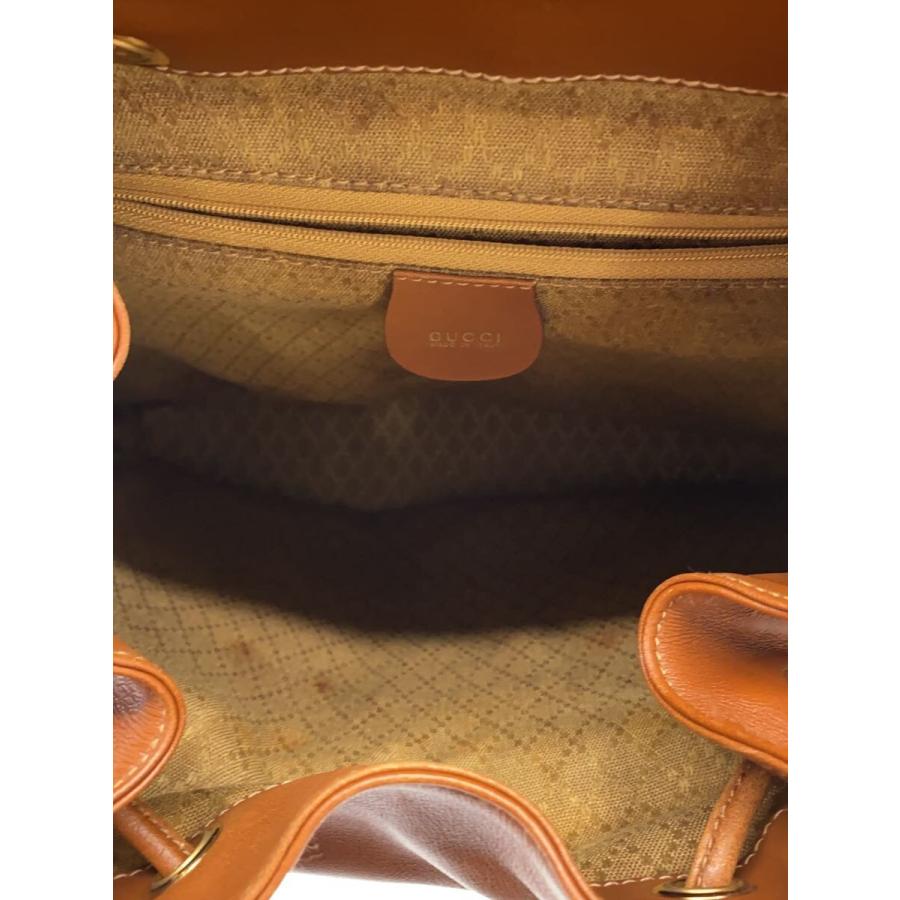GUCCI◇オールレザー/バンブーハンドルリュック/ブラウン GUCCI◇オールレザー/バンブーハンドルリュック/ブラウン