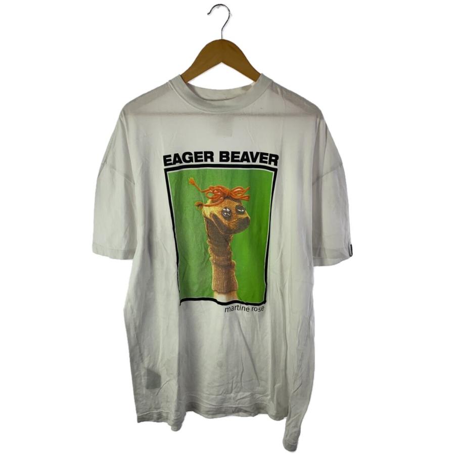 MARTINE ROSE◇EAGER BEAVER/Tシャツ/XS/コットン/WHT/mrss23-623 