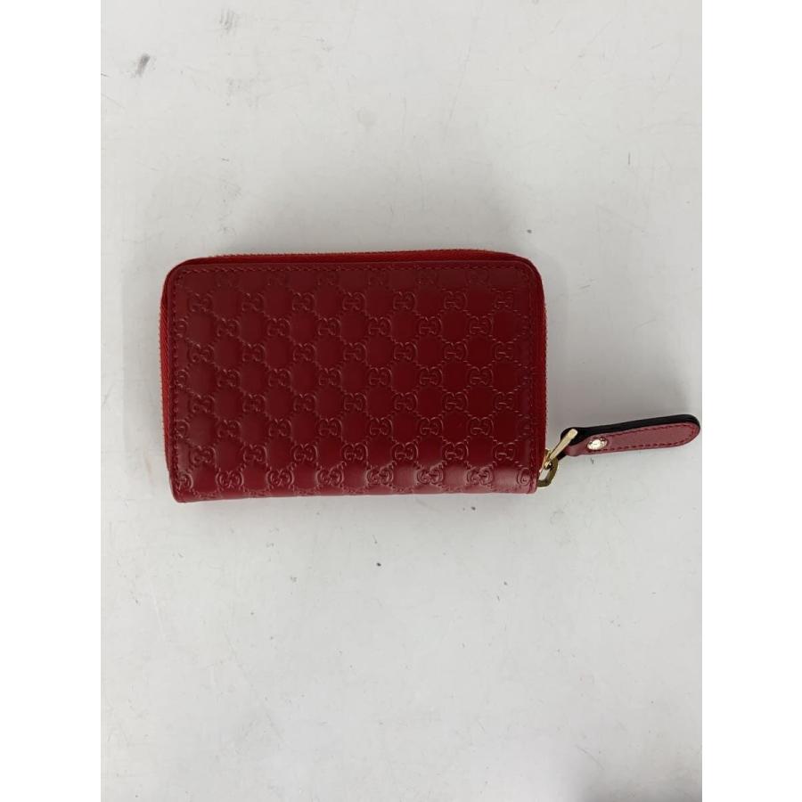 【美品】GUCCI グッチ ケース ラウンドファスナー マイクロ 赤 GUCCI◇マイクログッチシマラウンドファスナー/コインケース