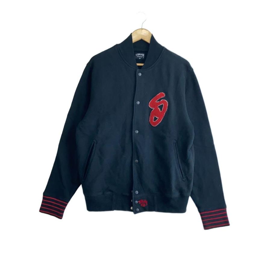 が*ん様 Stüssy スタジャン STUSSY◇OLD STUSSY/00s/Sロゴパッチスタジャン/M/コットン/BLK