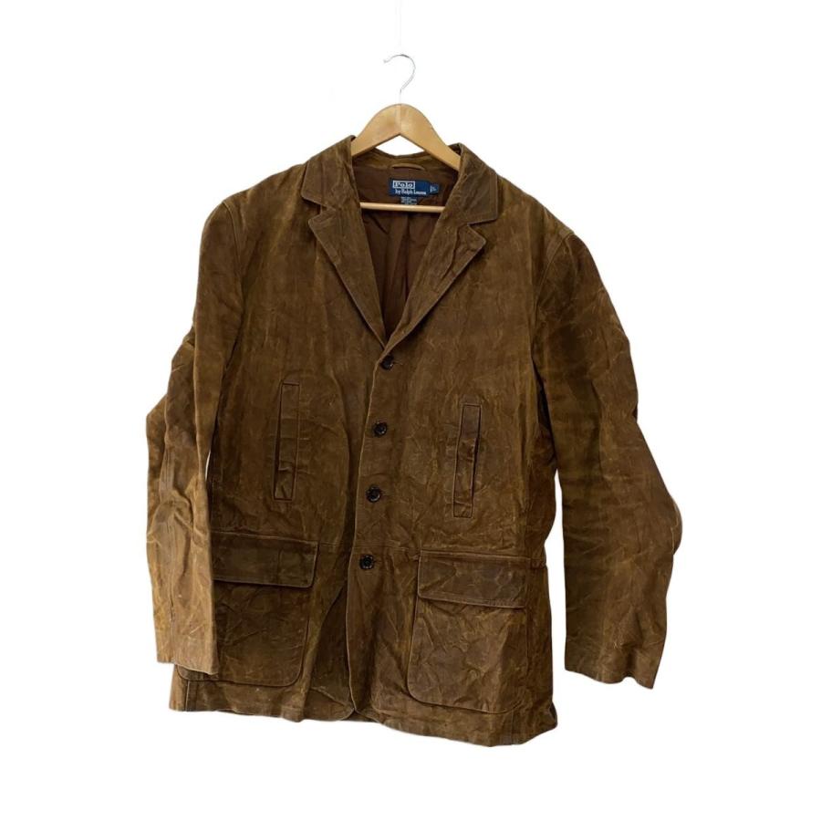 90s USA製 Ralph Lauren”ラルフローレン”オイルド コート POLO RALPH LAUREN◇状態考慮/90s/オイルド/カーコート/L/レザー/BRW