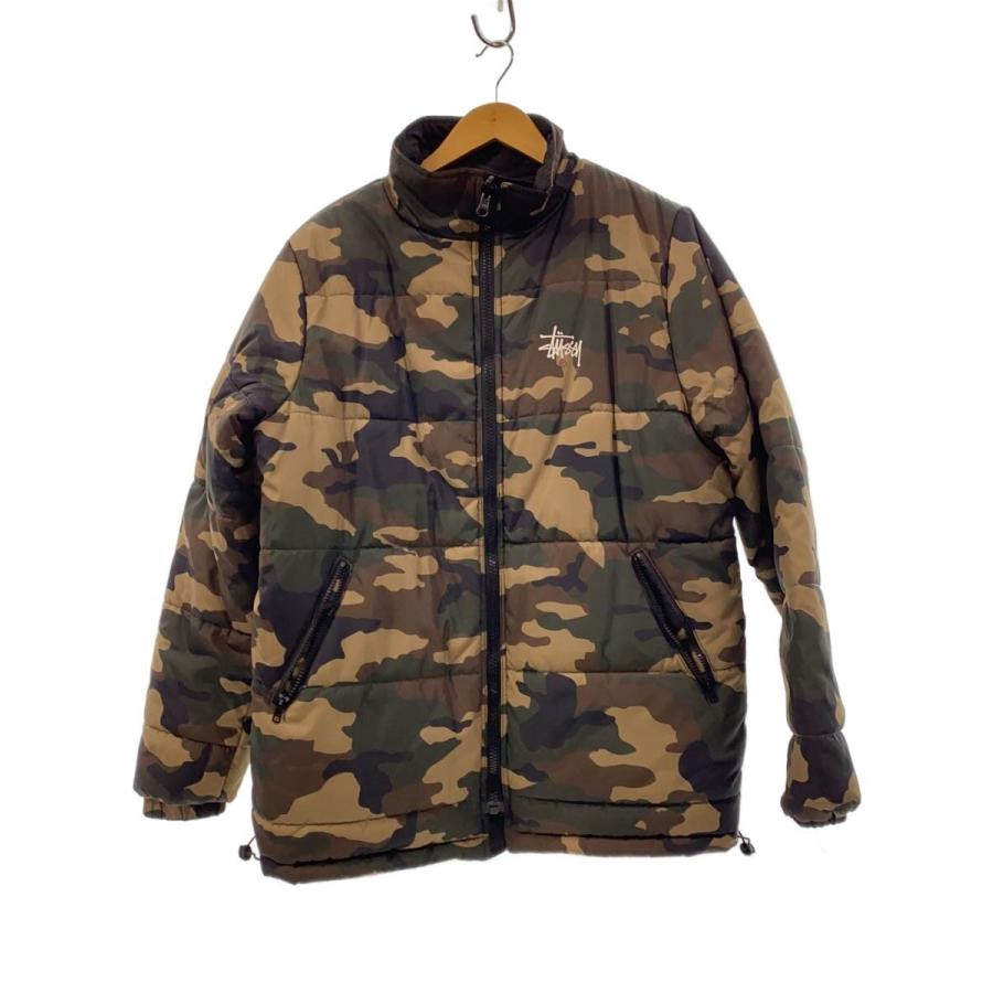 STUSSY◇ダウンジャケット/S/ナイロン/KHK/カモフラ : セカンド 