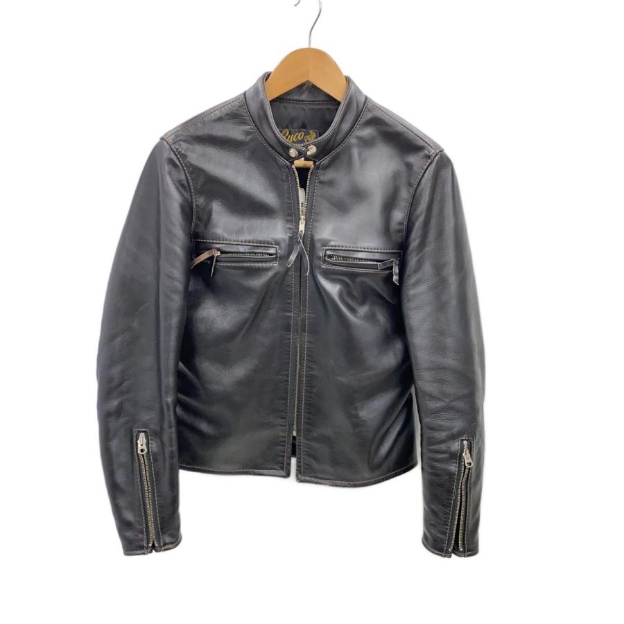 BUCO◇レザージャケット・ブルゾン/34/馬革/BLK/無地/J-100 : セカンド