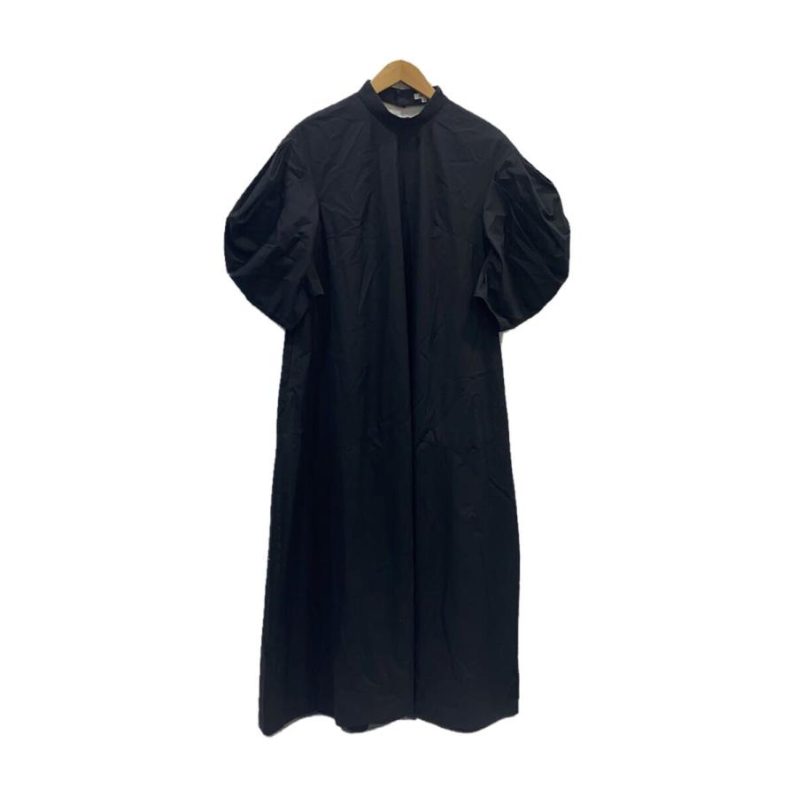 ENFOLD◇半袖ワンピース/38/コットン/BLK/300DA333-2770 : セカンド