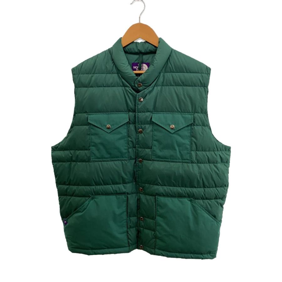 THE NORTH FACE PURPLE LABEL◇ダウンベスト/L/ポリエステル/GRN/無地