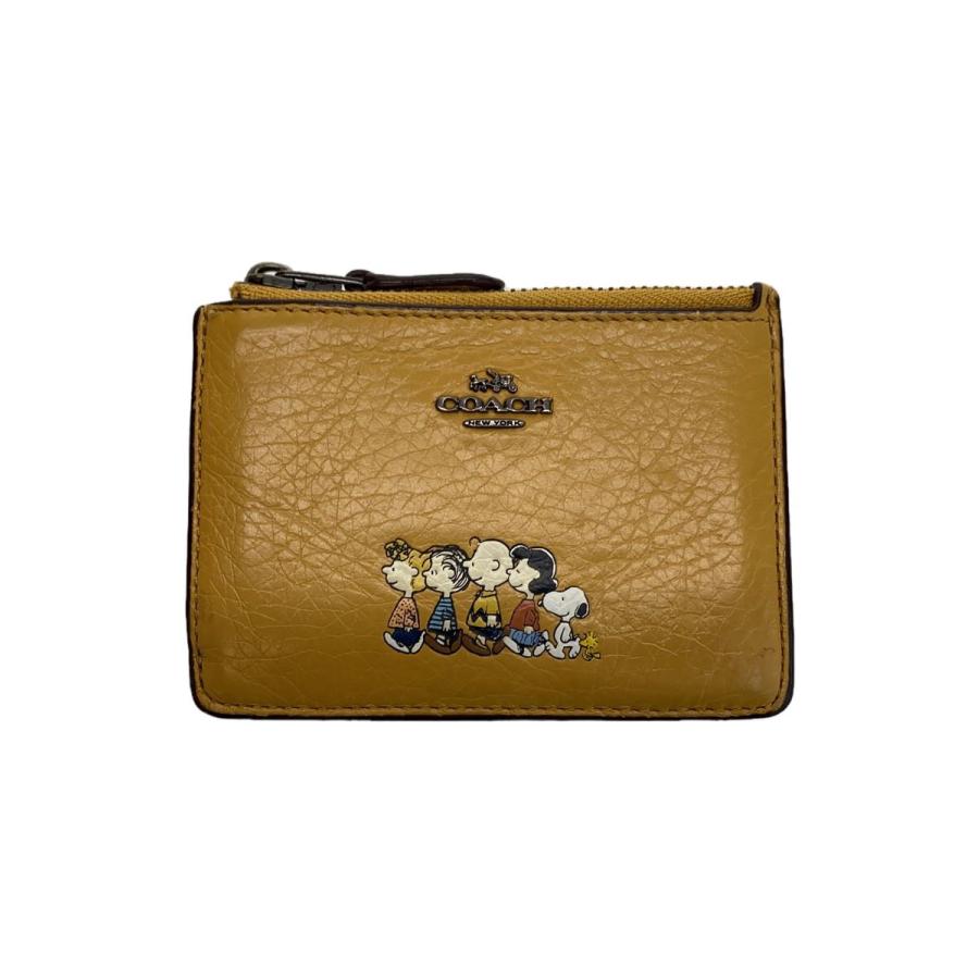COACH◇PEANUTS/コインケース/レザー/YLW/レディース/16108B
