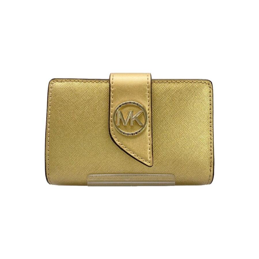MICHAEL KORS◇マイケルコース/2つ折り財布/ゴールド/無地
