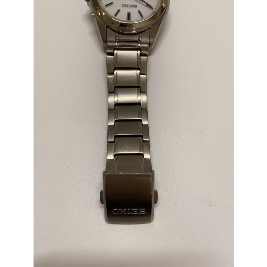 SEIKO◇ソーラー腕時計/アナログ/チタン/WHT/SLV/SBTM213 7B52
