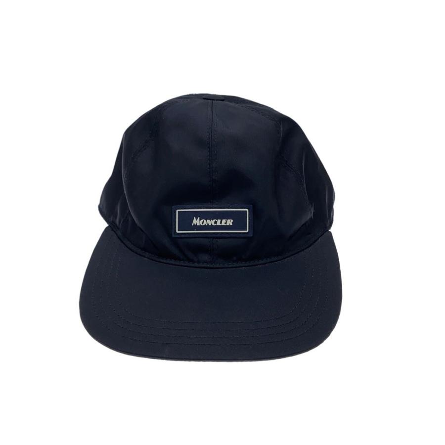 MONCLER モンクレール キャップ 帽子 ナイロン M ネイビーワッペン MONCLER◇ラバーワッペンベースボールキャップ/キャップ/M/ナイロン