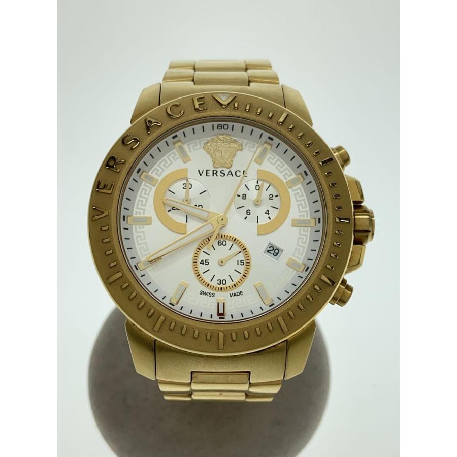 VERSACE クォーツ腕時計/アナログ/ホワイト/ゴールド/WR5ATM// 2337312321287セカンドストリートYahoo!店