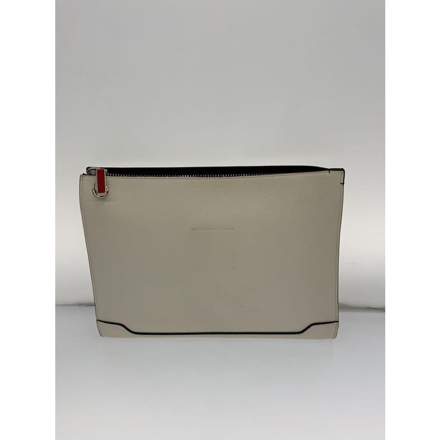 Christian Louboutin◇クラッチバッグ/レザー/WHT/スタッズ Christian Louboutin◇クラッチバッグ/レザー/WHT/スタッズ