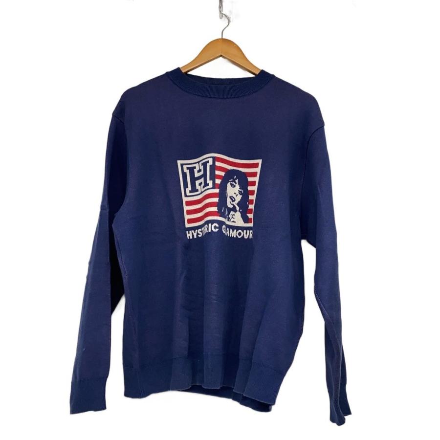 HYSTERIC GLAMOUR◇ニット・セーター(薄手)/L/コットン/BLU/02233NS02