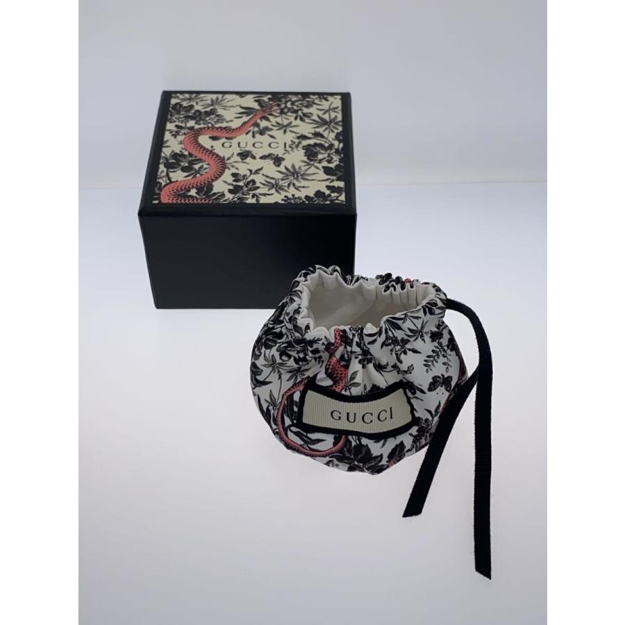 GUCCI◇スクエアGレザーブレスレット/レザー/カラーストーン/BLK