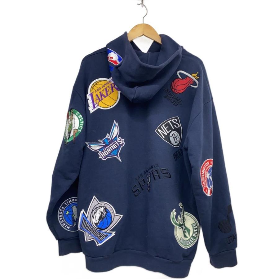 NBA◇別注ワッペン刺繍スウェットパーカー/L/コットン/NVY/NB-22AW-014 