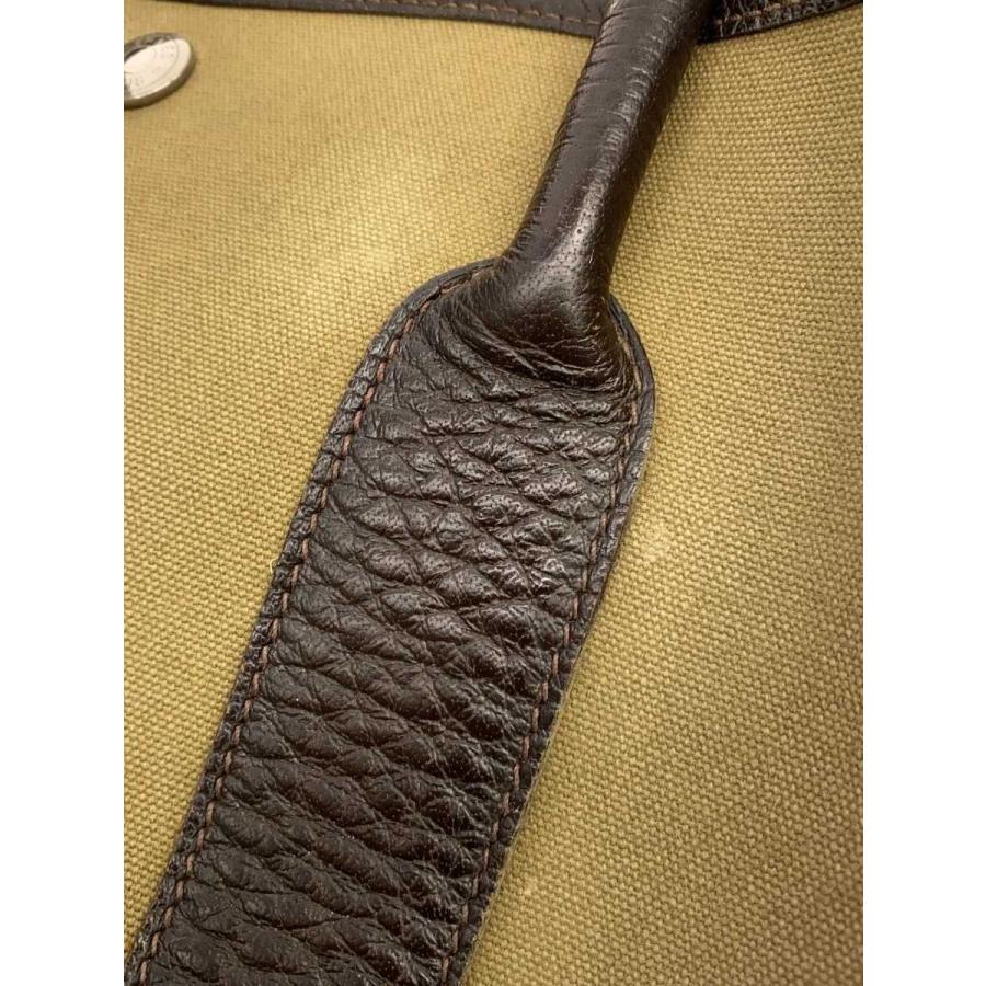 HERMES◇ガーデンパーティ pm/トートバッグ/キャンバス/KHK/無地