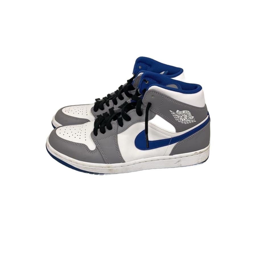 NIKE◇AIR JORDAN 1 MID_エアジョーダン ミッド/26.5cm/BLU/レザー 