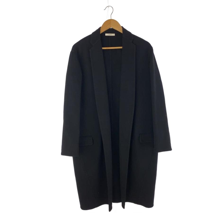 CELINE◇フィービー期/クロンビーエッグコート/36/カシミア/BLK/28H13