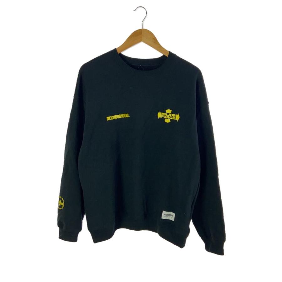 NEIGHBORHOOD◇×MAJOR FORCE/SWEATSHIRT LS/スウェット/M/コットン/BLK 